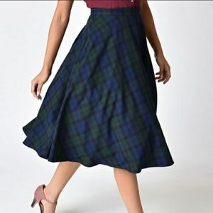 Hell Bunny Doralee Tartan Full Swing Skirt XL